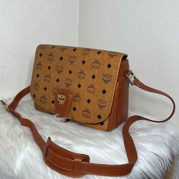 💯Authentic MCM Cognac Flap Flap Shoulder Bag 🍀 - Picture 17 of 17